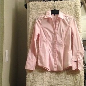 XS pink button down top